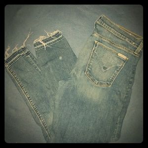 Hudson Released Hem Midrise Crop Skinny Jeans